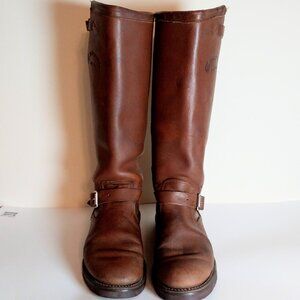 CHIPPEWA USA TALL LEATHER EQUESTRIAN/SNAKE BOOTS SIZE 8E MENS OR 9.3 WOMENS